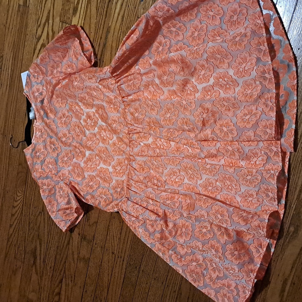 Asos orange flower dress with lining size 12 with tags